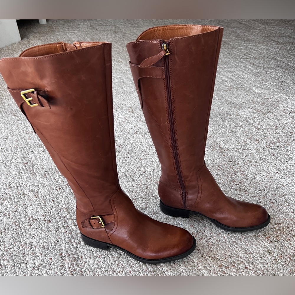 Franco Sarto Knee High Women’s Leather Riding Boots 7.5 M